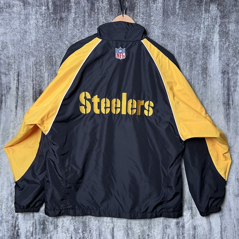 Vintage Y2K Reebok Pittsburgh Steelers Jacket Men's M Windbreaker Embroidered - Picture 2 of 6